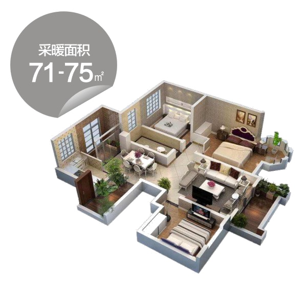 老房装暖气 明管暖气套餐71㎡-75㎡（不含锅炉）