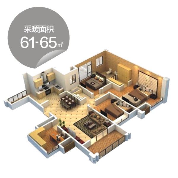 老房装暖气 明管暖气套餐61㎡-65㎡（不含锅炉）