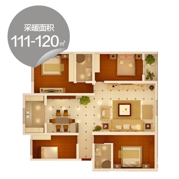 老房装暖气 明管暖气套餐111㎡-120㎡（不含锅炉）